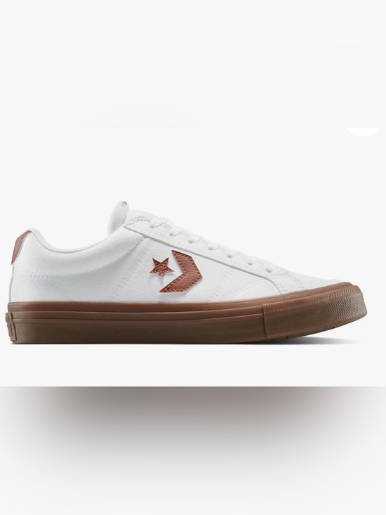 Converse Other - Converse White Low-Top Sneakers with Brown Accents